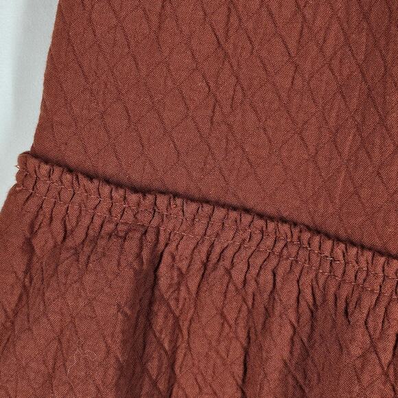 MADEWELL WOMEN'S DIAMOND JACQUARD DRAWSTRING MIDI SKIRT SIZE (XS) BURNT ORANGE - Picture 4 of 11